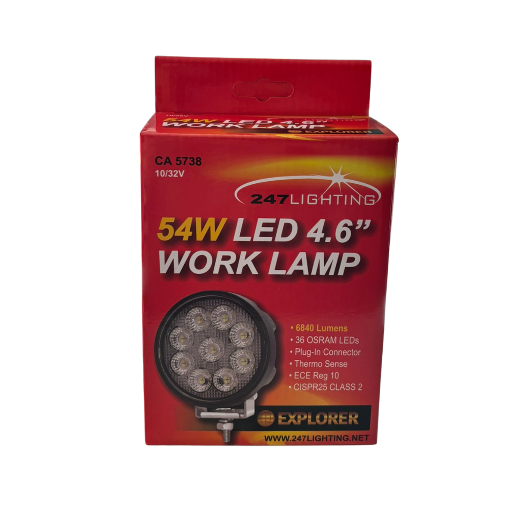 247 Lighting CA5738 4.6" WORK LAMP ROUND 10/30V (36X1.5W)54W